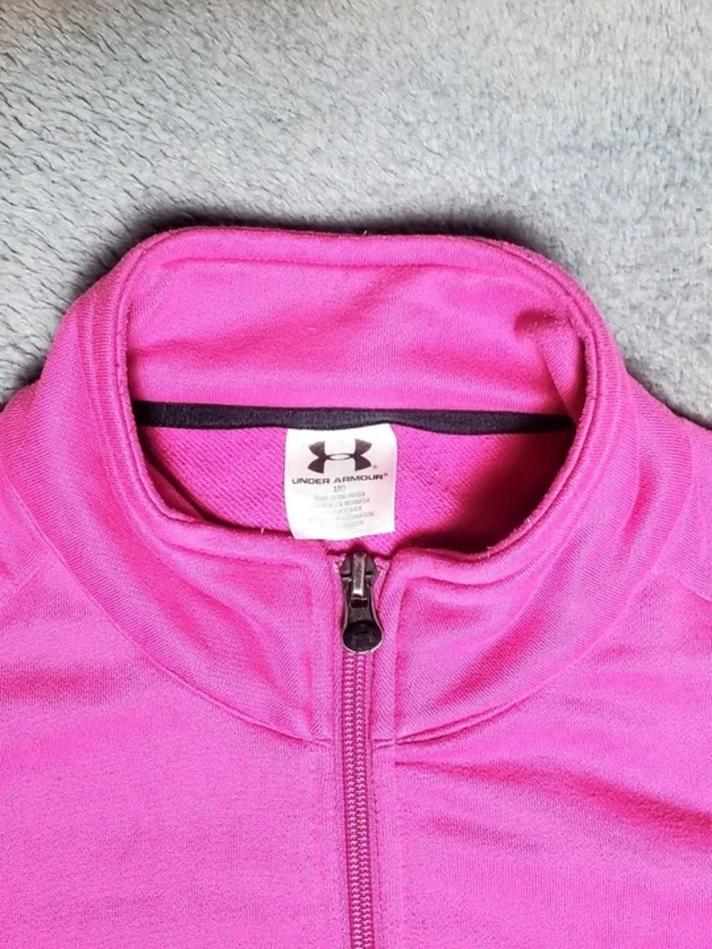 Under Armour Girls Bright Pink Zip-Up Athletic Jacket